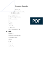 Transistor Formulas: DC Values