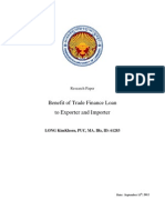 Benefit of Trade Finance Loan
to Exporter and Importer