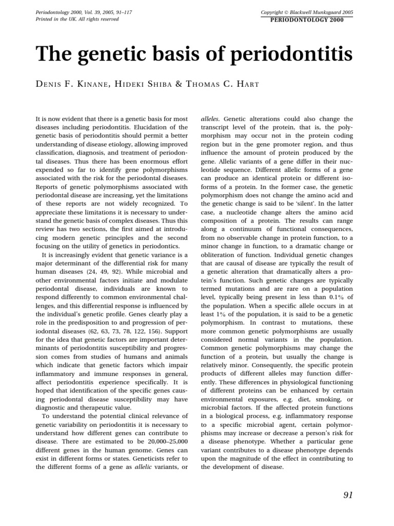 The basis of periodontitis Single Nucleotide Polymorphism