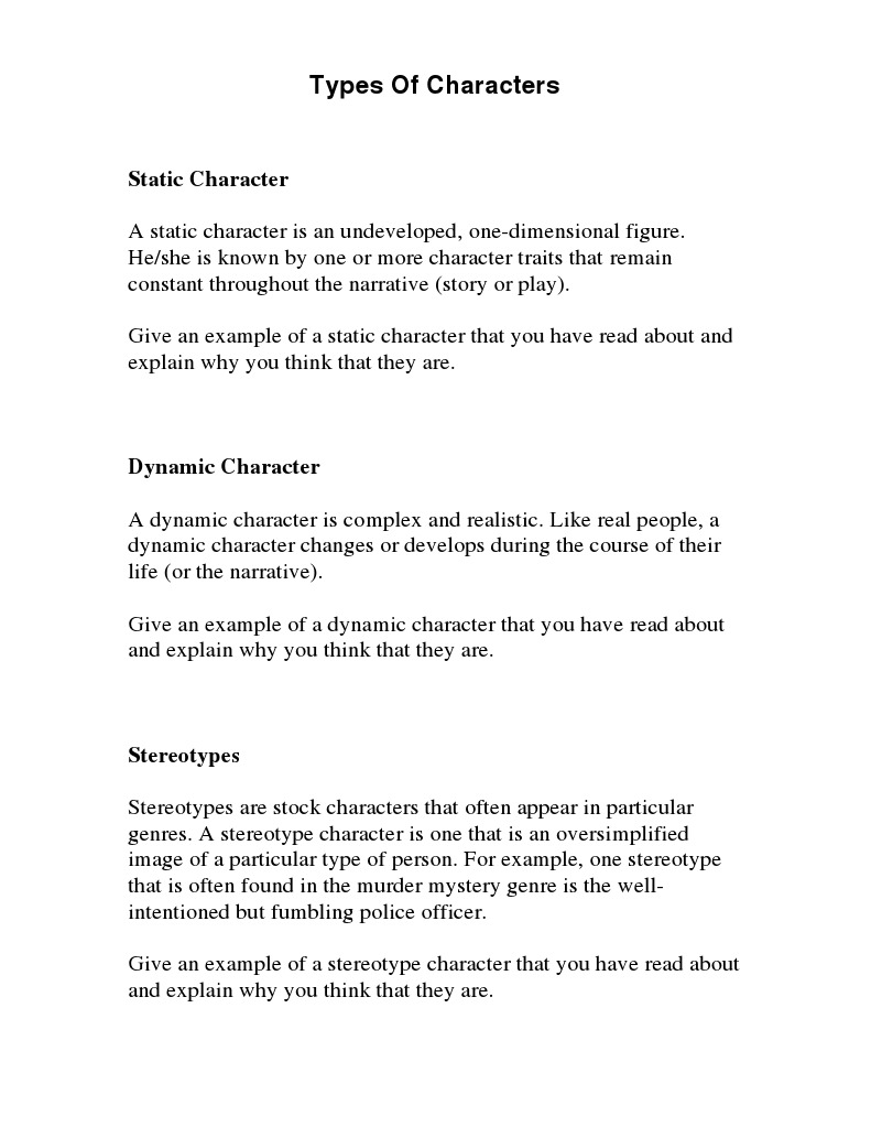 Understanding Static and Stereotype Characters | PDF | General Fiction