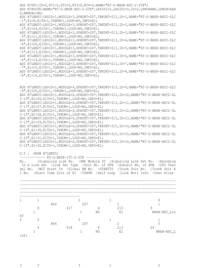 ZTE Script Configuration Details | PDF | Technology & Engineering