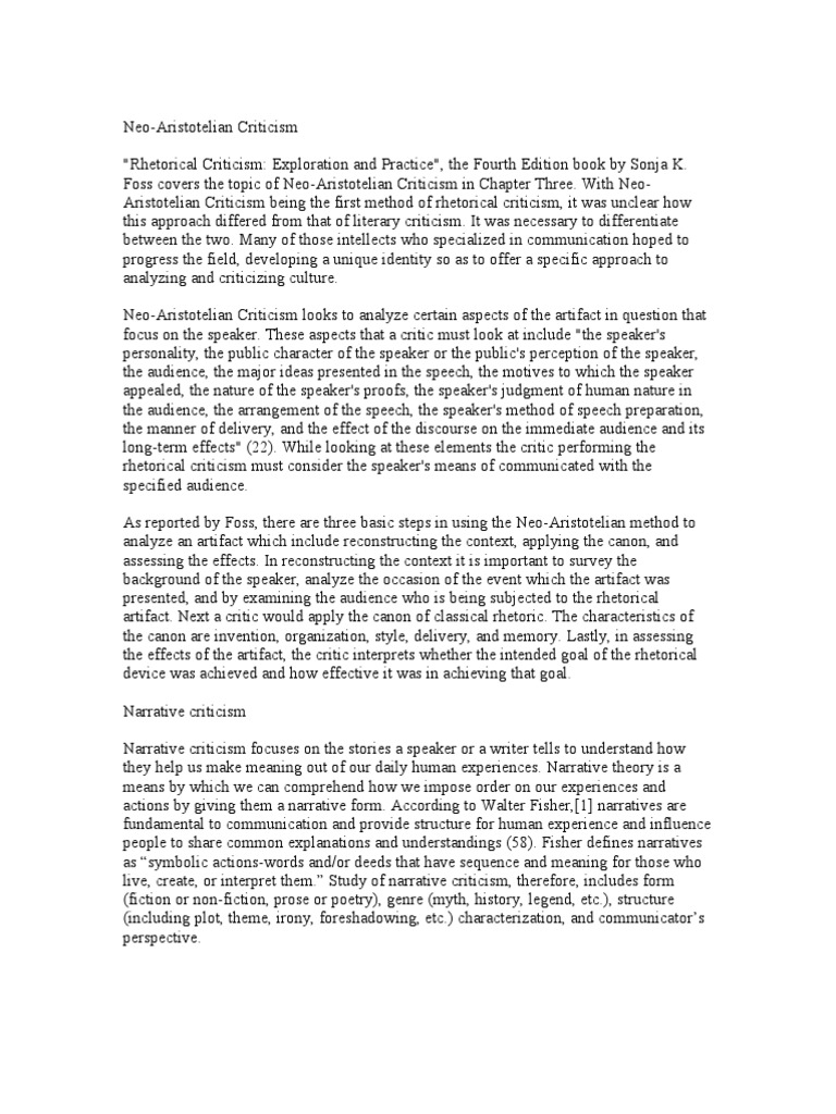 Rhetorical Criticism Foss Pdf