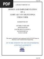 Design and Implementation of 32-Bit Alu On Xilinx Fpga Using VHDL