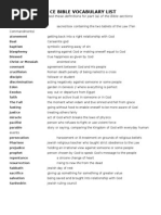 Ce Bible Vocabulary List: You Will Need These Definitions For Part (A) of The Bible Sections