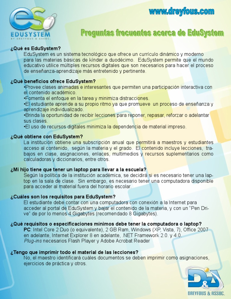 Beneficios y Requisitos de EduSystem | PDF