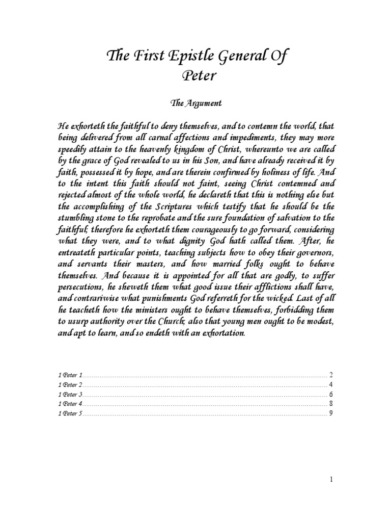The First Epistle General of Peter | PDF | Grace In Christianity | God ...