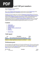Download List of TCP and UDP port numbers by Robert J Williams SN121100333 doc pdf
