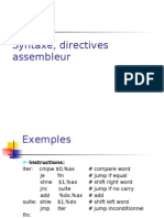 Langage Dassemblage Syntaxe