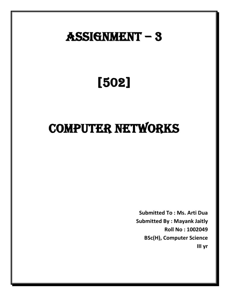 computer networks assignment questions