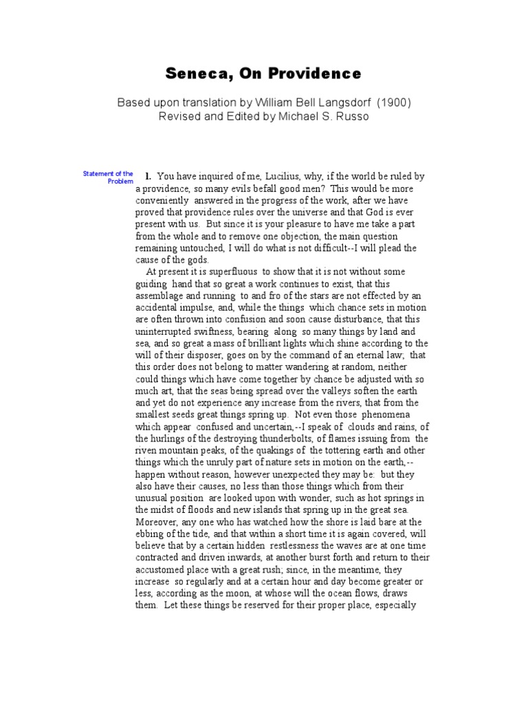 Seneca, On Providence | PDF | Julius Caesar | Courage