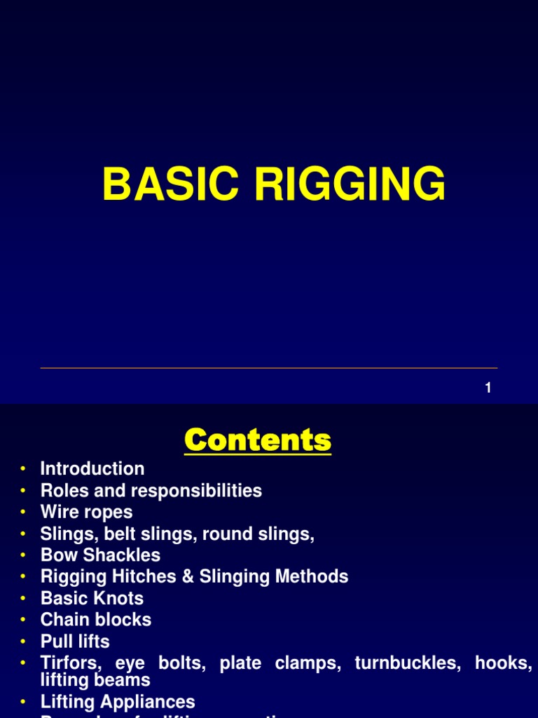 Basic Rigging PDF Crane (Machine) Rope