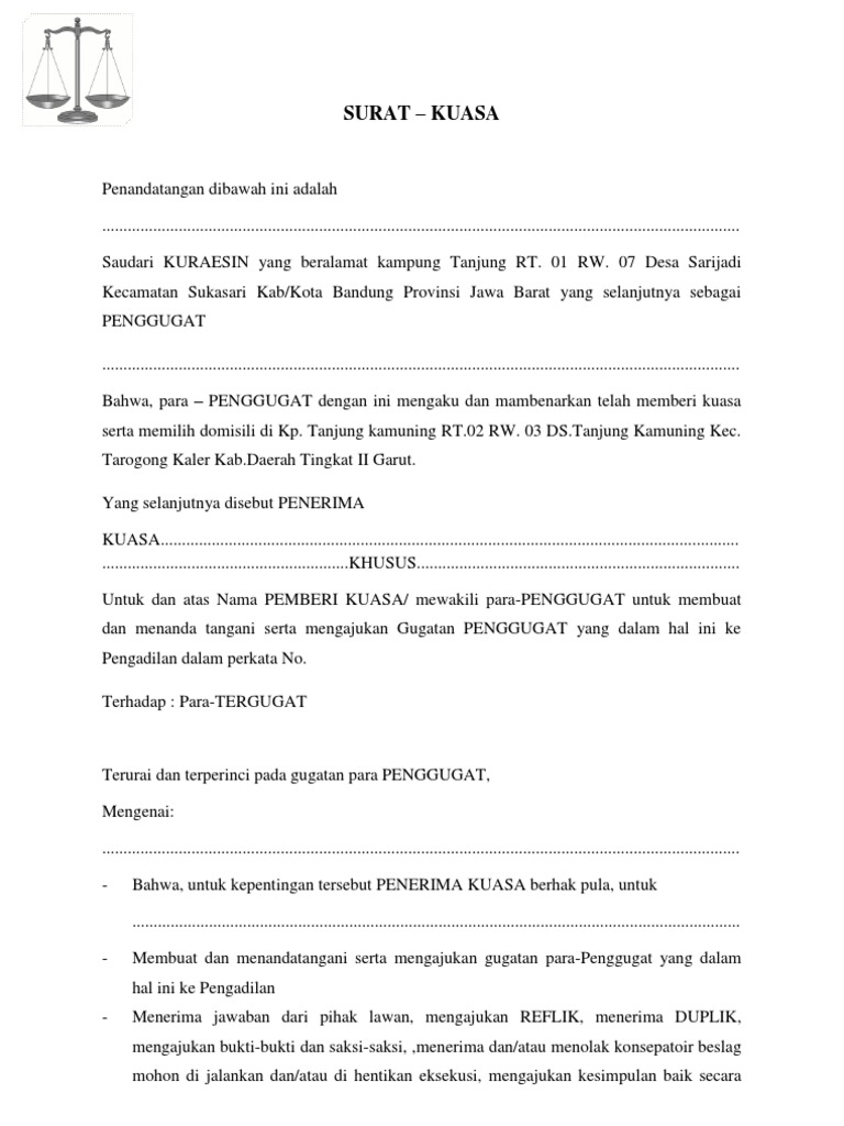 Surat Kuasa Gugatandocx