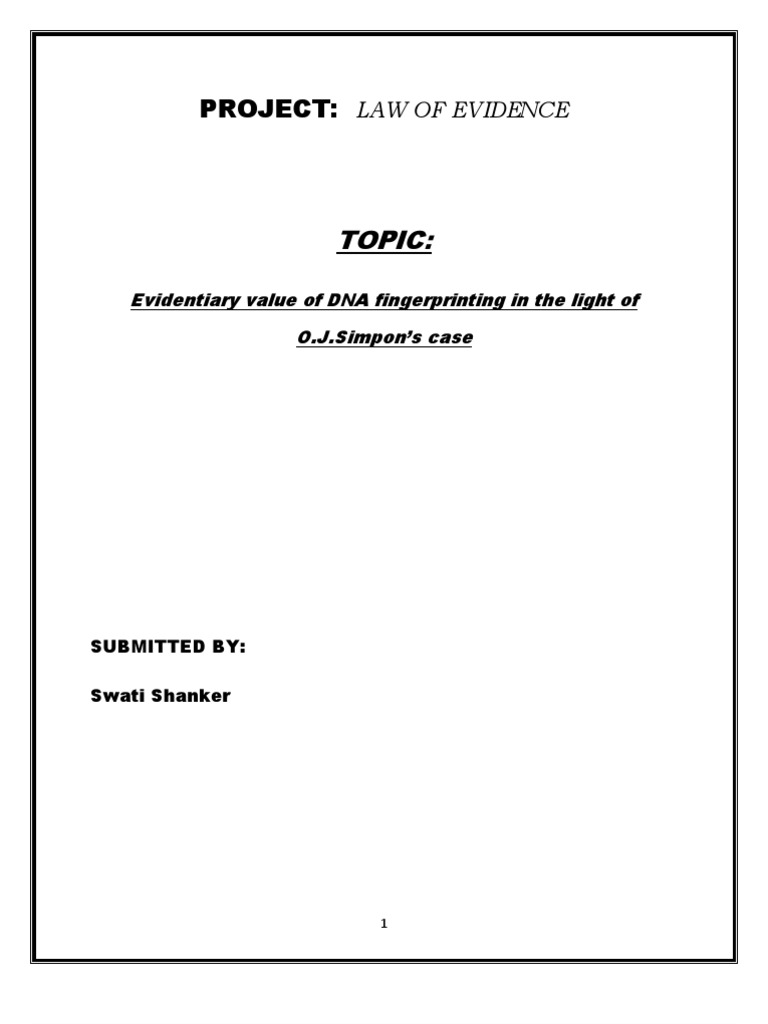 DNA Evidence in O.J. Simpson Case | PDF | Dna Profiling | Forensic Science