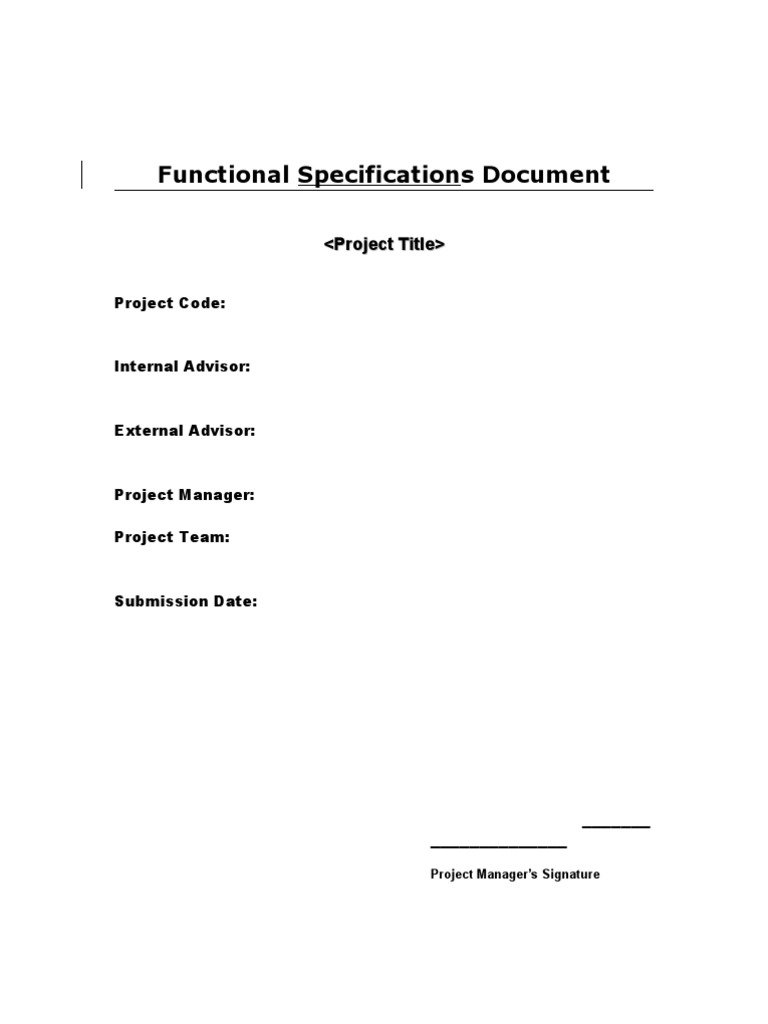Functional Specification Document (Template) | PDF | Use Case ...