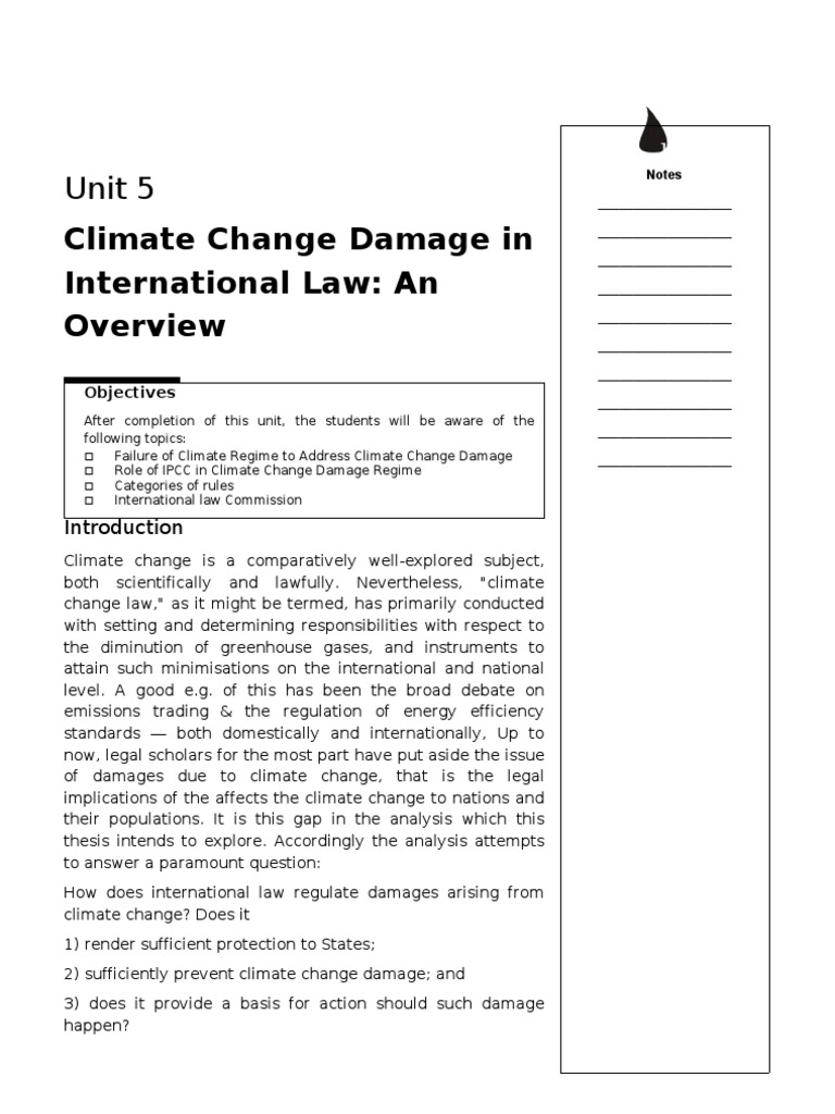 Climate Change Damage in International Law | PDF | Treaty ...