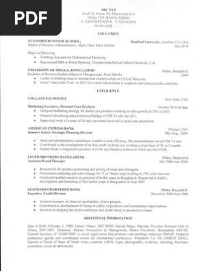 Sample CV