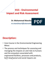 CIV440H1S - Environmental Impact and Risk Assessment: Dr. Mohammad Manshouri