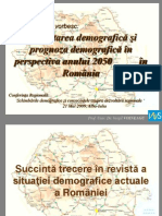 Prognoza demografica in perspectiva 2050 in Romania 