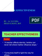 Teacher Effectiveness: By: - St. Xaviers High School, BSP