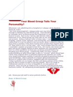 Your Blood Group Tells Your Personality?