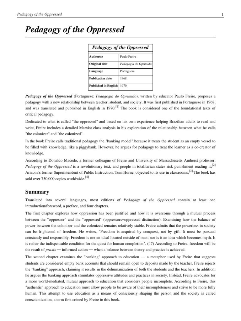 Pedagogy of the Oppressed