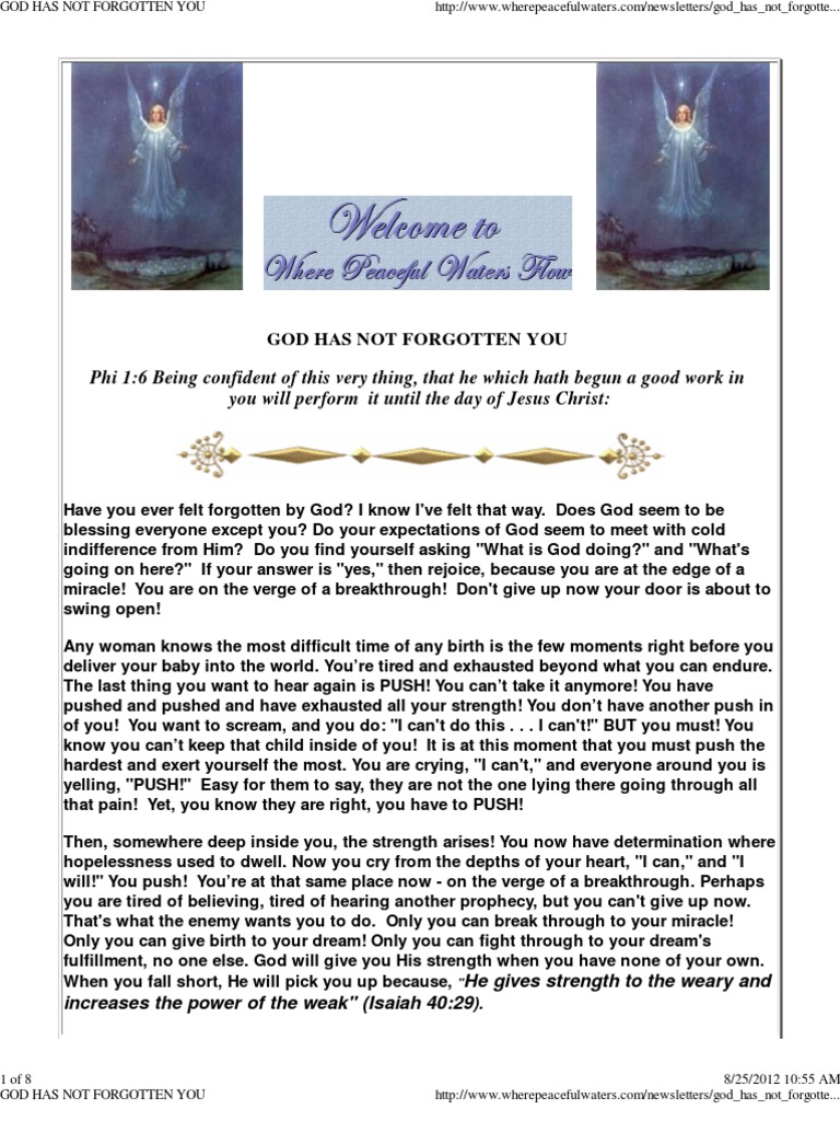God Has Not Forgotten You | Prayer | Faith