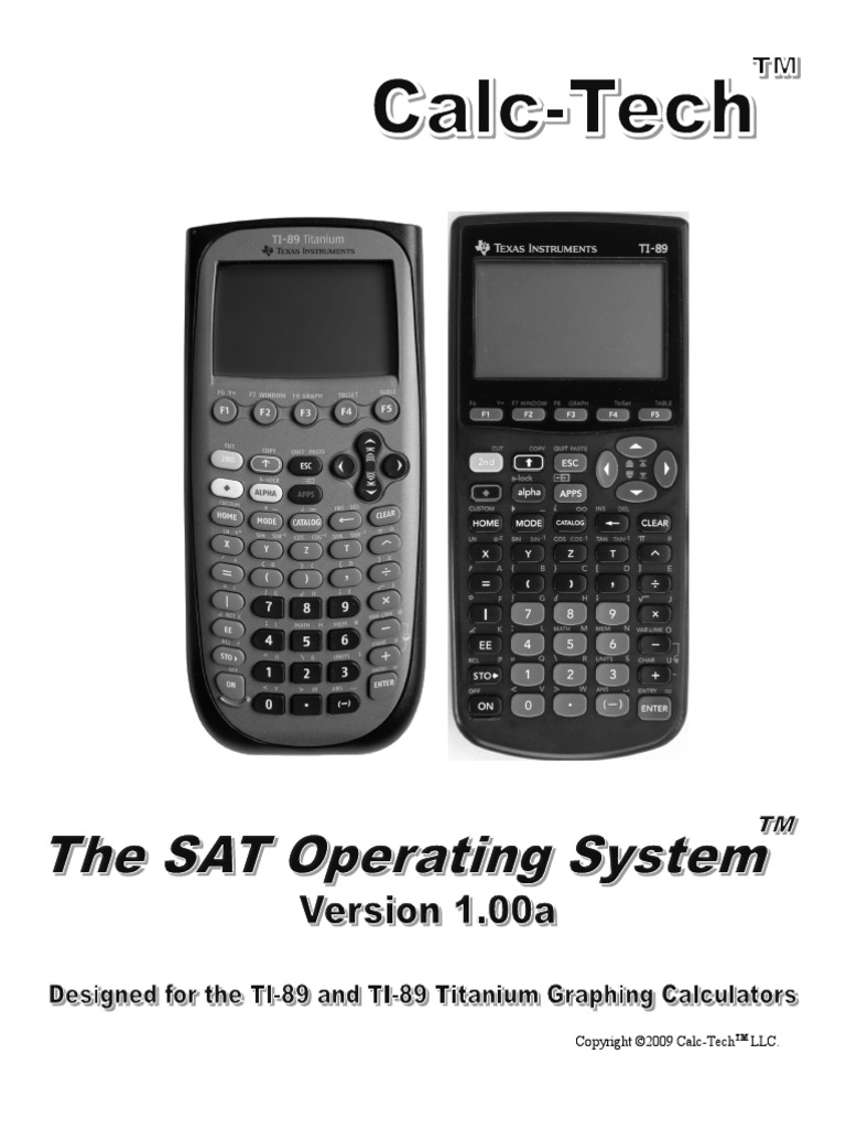SAT Calculator Program SAT Operating System TI-89 Titanium Full Version ...