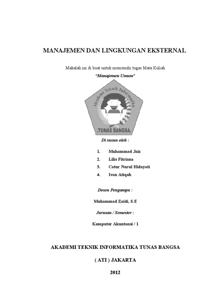 Makalah Manajemen Dan Lingkungan