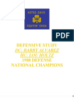1988 Notre Dame Defense Lou Holtz Barry Alvarez
