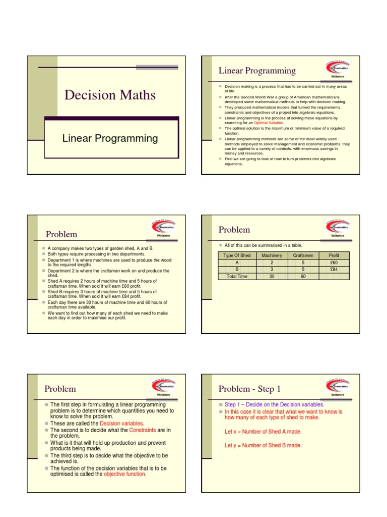 LP | PDF | Linear Programming | Teaching Mathematics