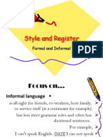 Language Description - Style and Register
