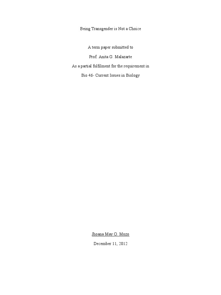 Understanding Transgender Identity Issues | PDF