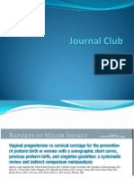 Journal Club Presentation For Meta-Analysis of Vaginal Progesterone vs. Cerclage