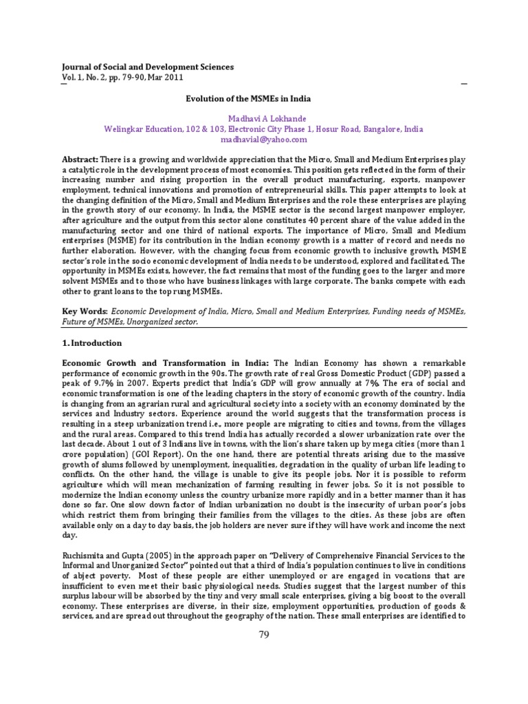 Evolution of MSMEs in India | PDF | Small And Medium Sized Enterprises ...