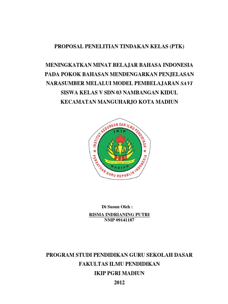 Proposal Ptk Model Savi