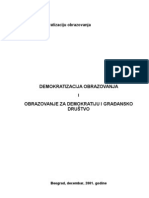 Demokratizacija Obrazovanja I Obrazovanje Za Demokratiju I Građansko Dru Tvo