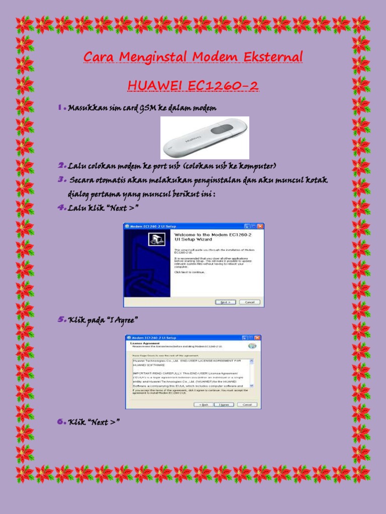 Panduan Instal Modem HUAWEI EC1260-2 | PDF