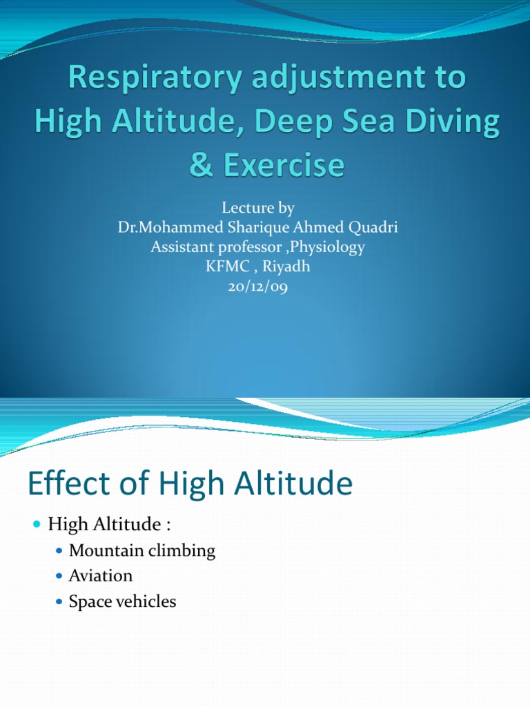 High Altitude and Deep Sea Physiology | PDF | Hypoxia (Medical) | Altitude