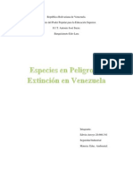 Especies en Peligro de Extincion en Venezuela.