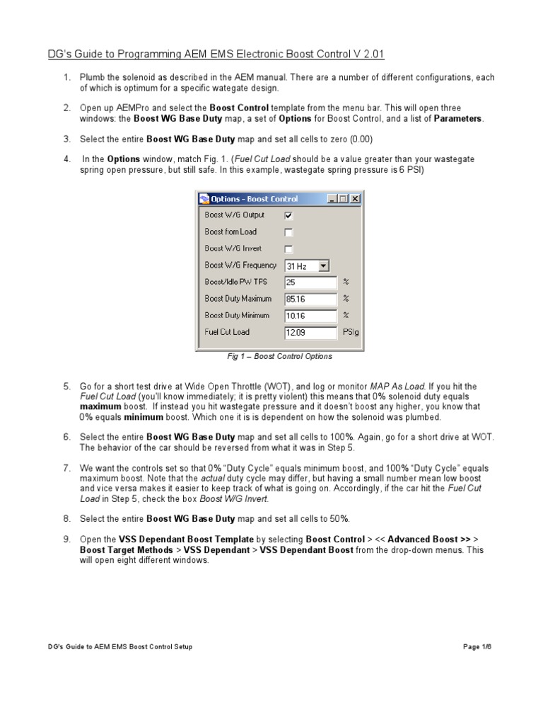 DG's Guide To Programming AEM EMS Electronic Boost Control V 2.01 | PDF ...