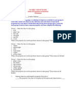Isc1001C Group Work Study of Properties of Materials Worksheet