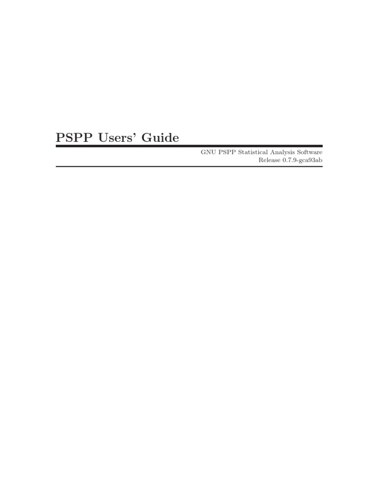 Gnu Pspp User Manual – Install GNU PSPP on Linux – IVRCQB