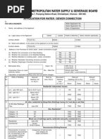 Chennai Metropolitan Water Supply & Sewerage Board: Application For Water / Sewer Connection