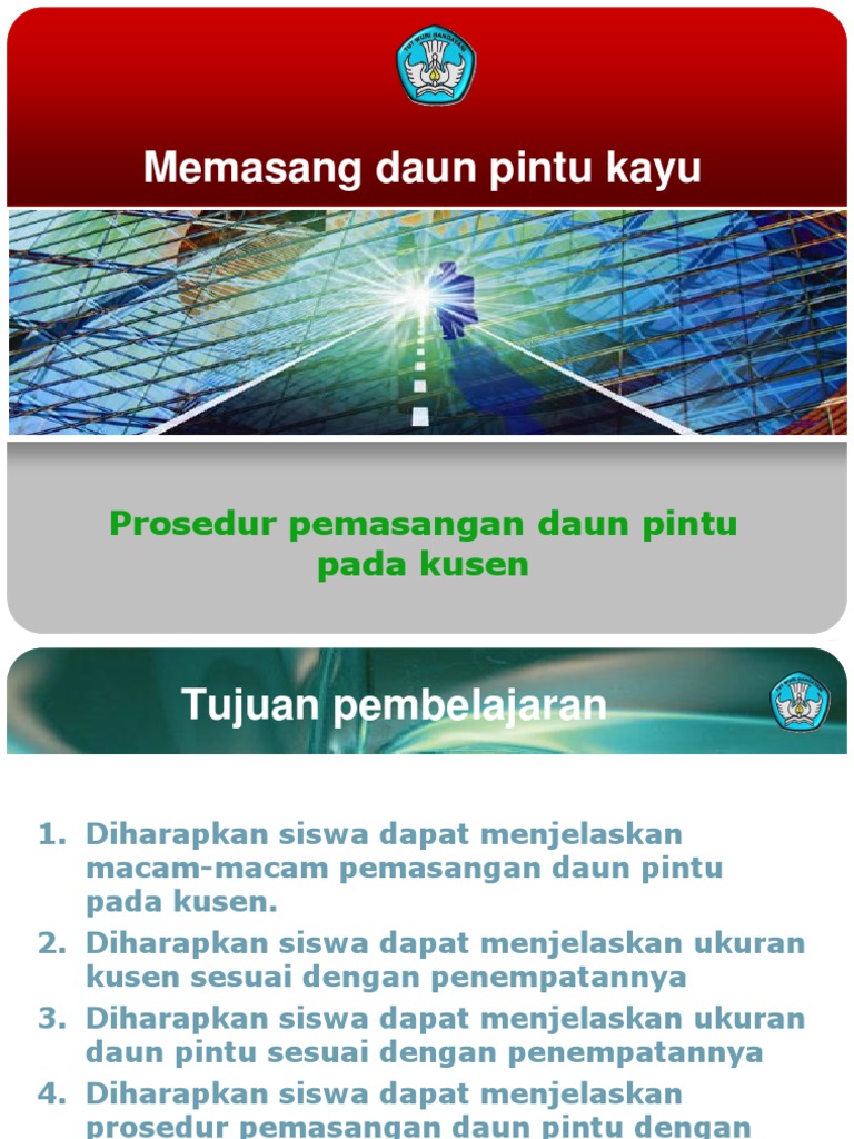 15 1 Prosedur Pemasangan Daun  Pintu  Pada Kusen