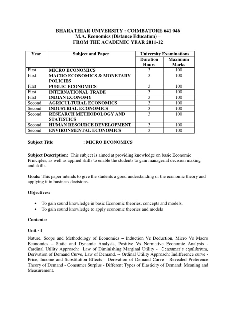 phd course work syllabus economics