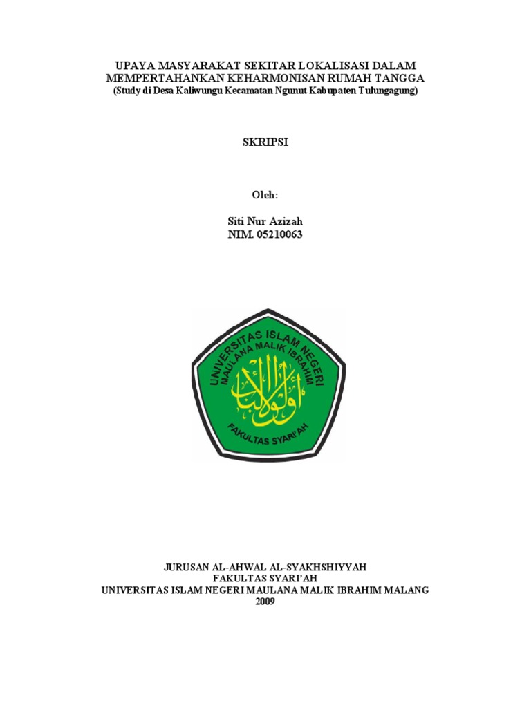 Upaya Masyarakat Di Sekitaran Lokalisasi Dalam Memepertahankan Rumah Tangga Pdf