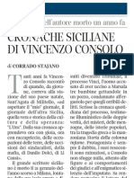 Elzeviro Di Corrado Stajano Su Vincenzo Consolo - Corriere Della Sera 21.01.2013