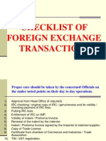 Check List of Foreign Exchange Transaction in Bank