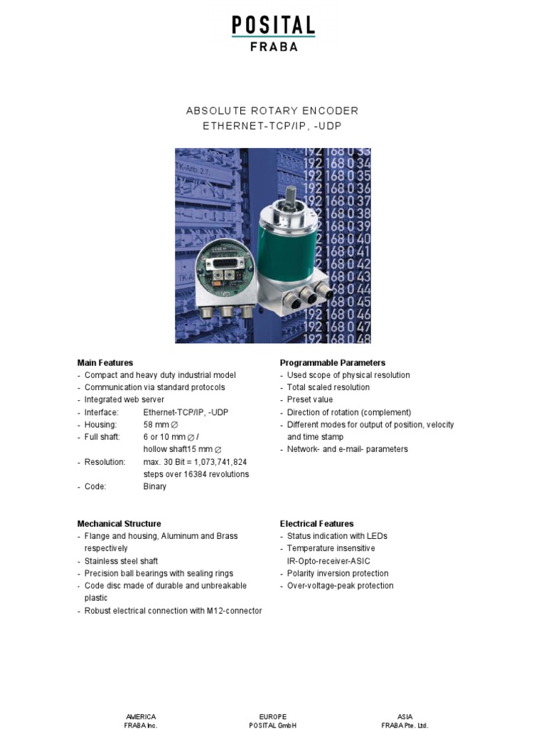 Ethernet Absolute Rotary Encoder Specs | PDF | Hypertext Transfer ...