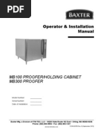 Baxter Proofer User Manual | PDF